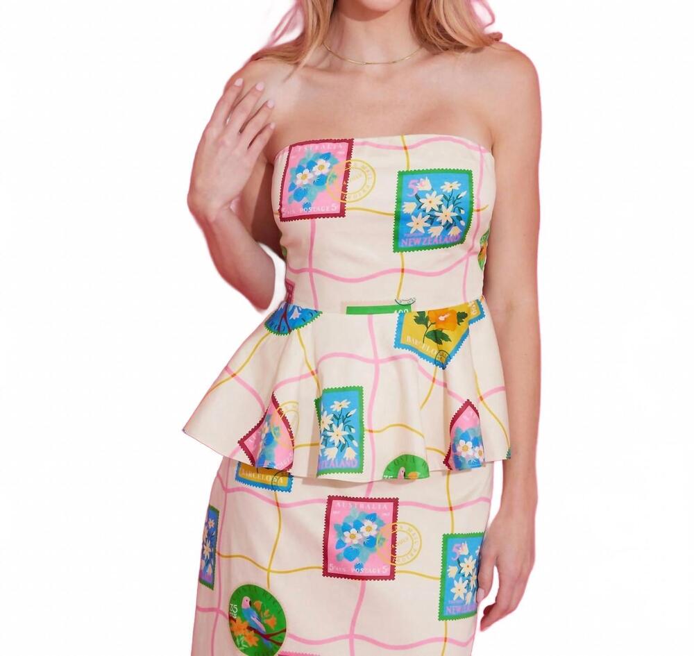 NEW ALDEN ADAIR women's melissa top in postcard